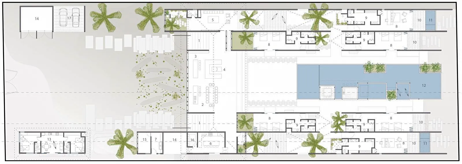 plans Casa Cová, Zenithal view